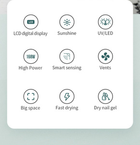 Lampe à ongles intelligente 168W, 42 perles, 4 minuteries, éclairage à 180 degrés, <span class=keywords><strong>base</strong></span> amovible pour salon de manucure - Product Image 3