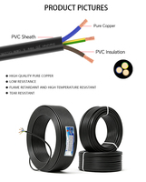 Câble PVC rond JZD VDE H03VV-F H05VV-F 3G1.5 mm² 3 x 1.5 mm² 5G2.5 mm² 4 5 conducteurs 0.75 1 1.5 2.5 pour appareils H07VV-F