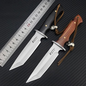 มีดพกพา EDC สำหรับกิจกรรมกลางแจ้ง เหล็ก 7Cr13Mov ใบมีดแบบ Fixed Blade ด้ามไม้มะเกลือ/ไม้พะยูง พร้อมปลอกหนัง สำหรับเดินป่า ตั้งแคมป์ DIY OEM - Product Image 6