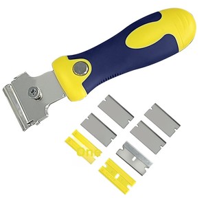 Telescopic Squeegee Holder Cleaning Glass Floors Tiles; Removes Stains Grime; Comes Four Blades; Multi-purpose Scraper - Product Image 1