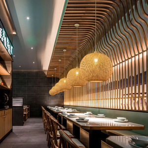 Lámpara colgante de bambú ovalada E27 con fuente de luz LED, control de interruptor, lámpara de un solo cabezal para sala de estar, dormitorio, estudio, comedor. - Product Image 3