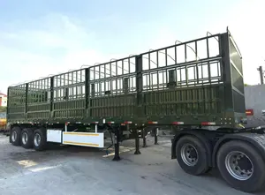 Nieuwe Stijl Gemaakt In China 3 As 4 Assen 80 Ton Zijwand Hek Staak Vrachtwagen Oplegger Voor Lading En Vee