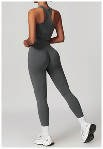Giacca da Yoga senza cuciture da donna <span class=keywords><strong>Leggins</strong></span> per Fitness reggiseno sportivo con cappuccio pantaloncini da motociclista 4 pezzi da ginnastica Conjuntos De Yoga Leggings Set di Mujer - Product Image 4
