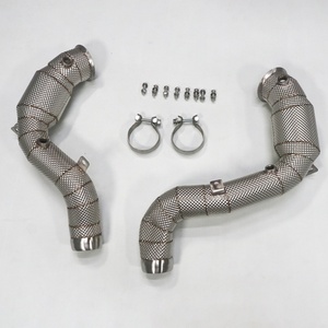 Accept Customized Logo BENZ AMG AMG E63 W213 M178 Straight Downpipe Sus304 Gold Fish Scale Welded with Catted - Product Image 3