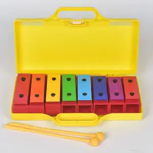 Produsen penjualan langsung blok pelangi kayu anak-anak musik untuk mainan bayi Xylophone Bass
