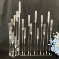 Décoration de Mariage Bougeoir Acrylique à 3, 5, 6, 8 ou 10 Bras Centre de Table Candelabre pour Table de Mariage