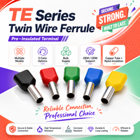 Embout isolé pour câble de type TE, connecteur de fil pour le câblage des armoires de commande