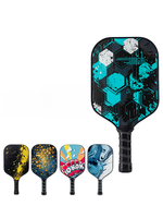Raquette de Pickleball en Fibre de Verre et Carbone 16mm pour Débutants, Vente Directe Usine, Motif Hexagonal 40cm, pour Enfants et Adultes, Lot de 2