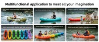 Bateau pneumatique de kayak et de rafting léger pour 2 personnes, design à parois en maille épaissie, matériau PVC, taille 245x300cm