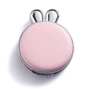 Cadeaux créatifs, miroir de poche pliable en forme de tête de lapin avec liquide de sable mouvant brillant en cristal - Product Image 5
