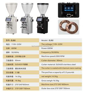 Máy xay cà phê tự động điện Zilong 90mm với màn hình LED, xay theo trọng lượng và thời gian, dùng cho gia đình, ô tô và cửa hàng - Product Image 4