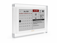 Calendrier de bureau intelligent Kylendar 7,5 pouces avec écran E-Paper WiFi, boîtier en acrylique, synchronisation automatique de la date, de l'heure et de l'heure météo pour bureau moderne