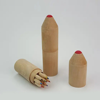 Ensemble de crayons de couleur de 3.5 pouces en gros pour enfants 12 pièces en tube de bois