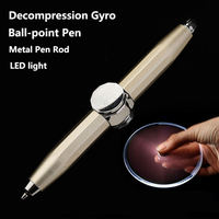 Benutzer definierte leuchtende Stress abbau Angst Mini Zappeln Spinner Multi funcional Metall Kugelschreiber mit LED-Leuchten