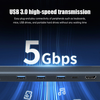USB C Hub 10 1 Dongle portátil 4K para HDMI PD 100W USB 3,0 Gigabit Ethernet RJ45 Estación de acoplamiento Soporte para computadora portátil Multipuerto Stock