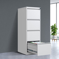 Armoire de classement moderne en acier à 4 tiroirs, blanche, mobilier de bureau pour usage domestique, design de casier à tiroirs verticaux