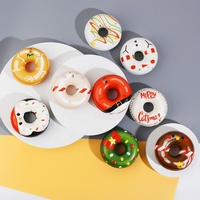 Vente en gros mignon PU mousse beignet porte-clés Squishy Fidget jouet pour le soulagement du stress et de l'anxiété décoration de bureau cadeau fournitures de vacances de Noël