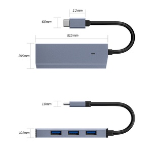 Adaptador USB C a 4 Puertos USB 3.0 para <span class=keywords><strong>Mac</strong></span> Pro, <span class=keywords><strong>iMac</strong></span>, iPad Pro, Chromebook, Pixelbook, Steam - Product Image 3