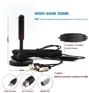 A <span class=keywords><strong>lungo</strong></span> raggio magnetico 360 gradi segnale digitale TV Antenna integrata piccolo amplificatore 4KIndoor digitale attivo Wifi TV Antenna
