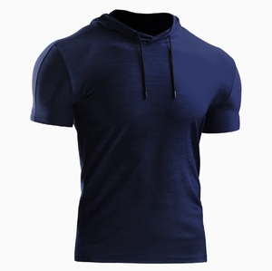 Camisetas de gimnasio personalizadas para hombre, transpirable, de secado rápido, con capucha, con patrón impreso - Product Image 5