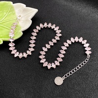 Bijoux coréens de luxe de créateur Collier pour femmes en pierres précieuses Chaîne en argent Diamant rose Zircon Collier chock Bijoux pour femmes