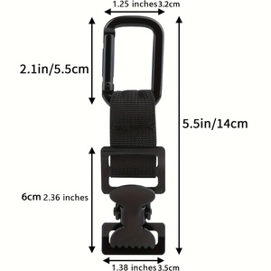 Support de gants de vélo en nylon avec boucle métallique, crochets de suspension portables pour accessoires de cyclisme, camping et randonnée en extérieur - Product Image 6