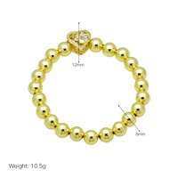 Bracelet Perlé avec Pendentif Cœur en Zircon pour Femme – Bijou de Luxe Tendance pour Usage Quotidien – Vente en Gros