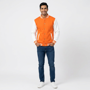 Veste universitaire de baseball pour homme sur mesure en gros, toile 100% coton respirante, broderie d'hiver, design streetwear - Product Image 1