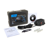 ZELOTES C13 Mouse game ergonomis dengan kabel, Mouse game berkabel 1.8 m DPI 5 kecepatan dapat disesuaikan untuk komputer dan Laptop