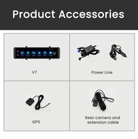 ADAS + BSD 4k 4g voiture Dvr avec écran tactile de 12 pouces a la fonction Wifi Gps Fit Max 512g carte moniteur à distance sur téléphone voiture boîte noire