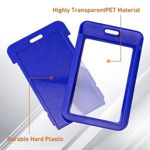 NOVISON Best Selling Double-Sided Transparent PS Material Waterproof Work Badge Sleeve <b>ID</b> Case <b>Tag</b> Holder Office School - Product Image 5