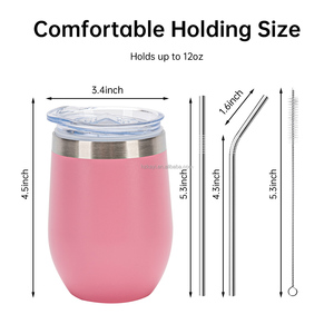 Vendita Calda: Tazze Termiche da 350ml/12oz per Vino e Caffè, Bicchieri a Doppia Parete a Forma di Uovo in Acciaio Inox, Thermos da 12oz per Feste - Product Image 2