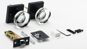 ลูกบิดประตูภายในคริสตัลใสสีทองและสีดำด้าน พร้อมระบบล็อคแบบไม่ใช้กุญแจสำหรับห้องน้ำและห้องนอน - Product Image 3