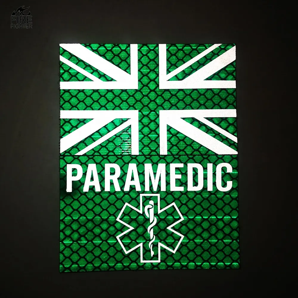 UK England flagge IR Patches Abzeichen RETTUNGSSANITÄTER GRÜN-WEIß ODER REFLEKTIERENDE MEDIC PATCH