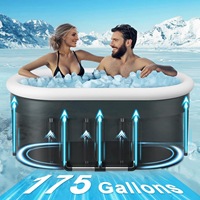 Bain de glace ovale XXL amélioré avec anneau d'air Baignoire de plongée froide portable multicouche pour les athlètes Baignoire de récupération froide gonflable