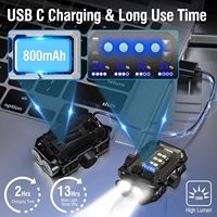 Klip Senter Gantungan Kunci Mini dari Paduan Aluminium, Dapat Diputar 360 Derajat, Magnetik, EDC COB Sidelight, Dapat Diisi Ulang, Tahan Air, 8 Mode Kerja