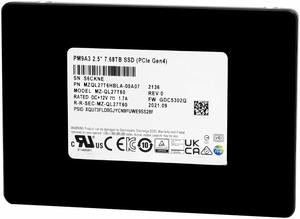 MZQL27T6HBLA‑00A07 7.68T Enterprise U.2 PCIe4.0 NVMe 2.5 นิ้ว SFF หน่วยจัดเก็บข้อมูลประสิทธิภาพสูงแบบอ่านหนักสำหรับข้อมูลเซิร์ฟเวอร์ SSD - Product Image 3
