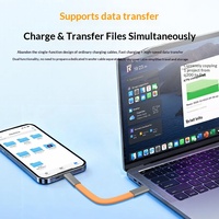 Câble plat en silicone ultra-flexible du fabricant d'origine, ligne courte de 20 cm, Type-C double port, câble de charge super rapide, résistant à la flexion