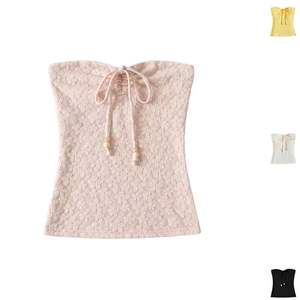 Top de tubo de satén con lazo y costuras, estilo Pure Desire, sexy, para chica, con efecto adelgazante y abertura en el pecho. - Product Image 1