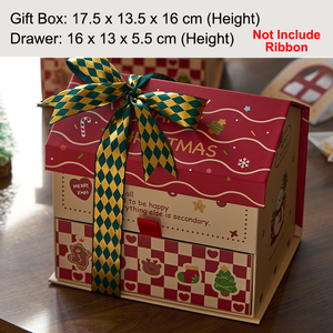 [Trong kho] Giáng sinh kẹo nhà hình dạng hai lớp ngăn kéo hộp kho báu mái lật Hộp quà tặng cho siêu thị <span class=keywords><strong>Walmart</strong></span> - Product Image 6