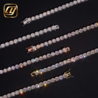Venta al por mayor de fábrica: Cadena de tenis de moissanita VVS de plata S925 de 6.5mm, collar de diamantes chapado en oro rosa, joyería unisex de hip hop.