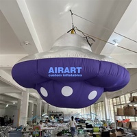 Reklam parti askıya dekorasyon şişme UFO, satılık şişme mor UFO gemi balon