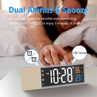 ZHX S801 LCD Großdisplay Digitaluhr mit Doppelalarm, Luftfeuchtigkeits- und Temperaturanzeige sowie Bluetooth-Lautsprecher