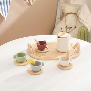 Nordic Style Food Grade Siliconen Hout Leeftijden Doen Alsof Spelen Afternoontea Kind Afternoontea Doen Alsof - Product Image 3