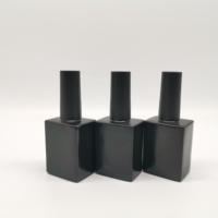 Botol Kaca Kosong 15ml untuk Cat Kuku Profesional, Kustom, Salon, Manikur, DIY, Nail Art, dengan Kuas dan Tutup