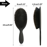 Brosse à Cheveux Plate avec Coussin d'Air à Poils de Sanglier Durs 100% Naturels, Antistatique, pour Massage du Cuir Chevelu et Soin des Cheveux, En Gros
