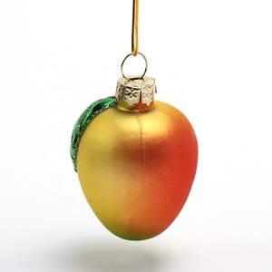 Nhà máy tay thổi trái cây nhân tạo xoài thủy tinh thổi đồ trang trí kính màu trái cây bức tượng nhỏ trang trí thân thiện với môi - Product Image 6