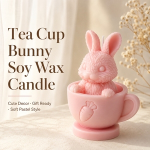 <span class=keywords><strong>Bougie</strong></span> en cire de soja parfumée en forme de lapin 3D, mignon ornement de lapin pastel, décoration de table pour la maison, artisanat, cadeau d'<span class=keywords><strong>anniversaire</strong></span> ou de fêtes - Product Image 3