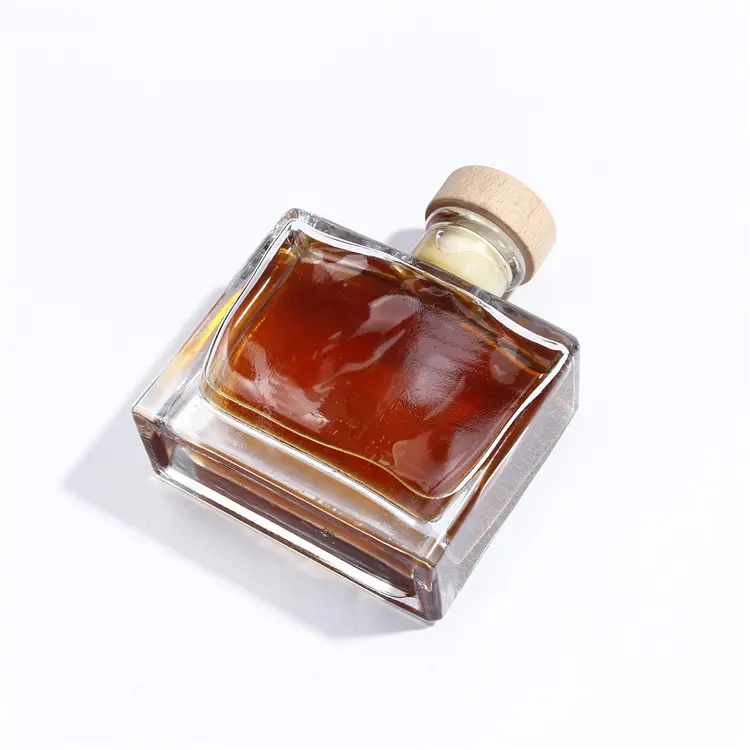 sales golden supplier glass sprints packaging short small size square flat shoulder cork top wine liquor bottle
