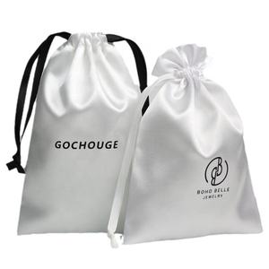 Bolsa de satén con cordón de alta calidad al por mayor, bolsa de terciopelo para regalo de joyería con logotipo personalizado, elegante contenedor de almacenamiento de satén - Product Image 2